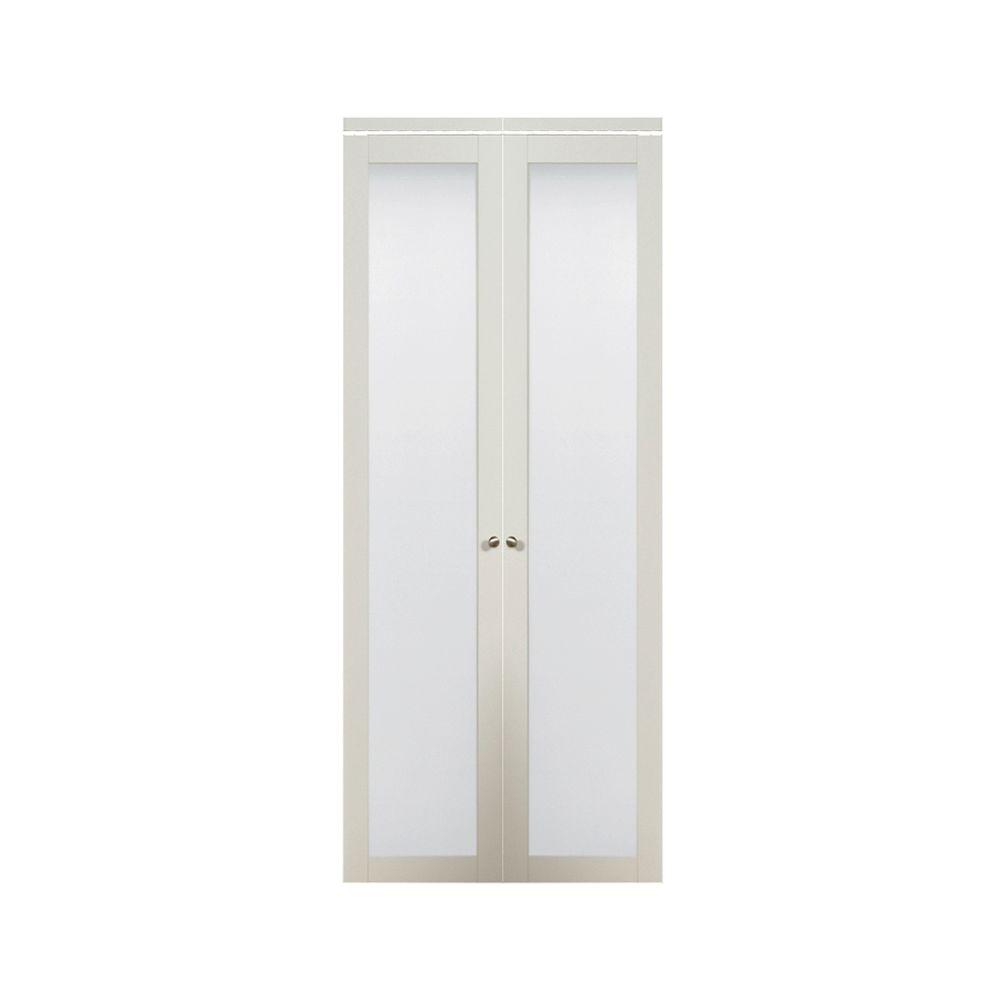 Truporte 36 In X 80 3010 Series 1 Lite Tempered Frosted Glass Off White Composite Interior Closet Bi Fold Door 247232 The Home Depot - Frosted Glass Bifold Doors Truporte 36 In X 80 3010 Series 1 Lite Tempered Frosted Glass Off White Composite Interior Closet Bi Fold Door 247232 The Home Depot - Frosted Glass Bifold Doors