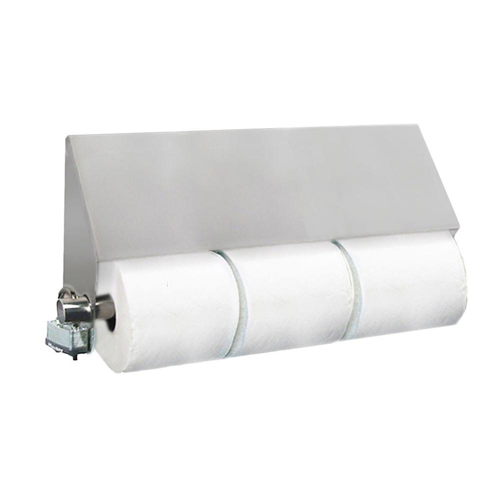 Stainless Solutions Double Post Slant Top Toilet Paper Holder in Steel with...