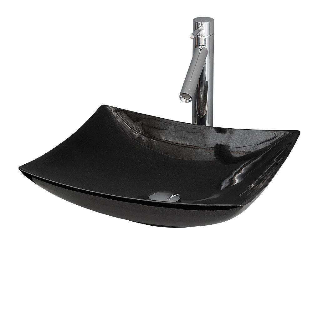 Wyndham Collection Arista Vessel Vanity Sink in Black GraniteWCGS4 The Home Depot