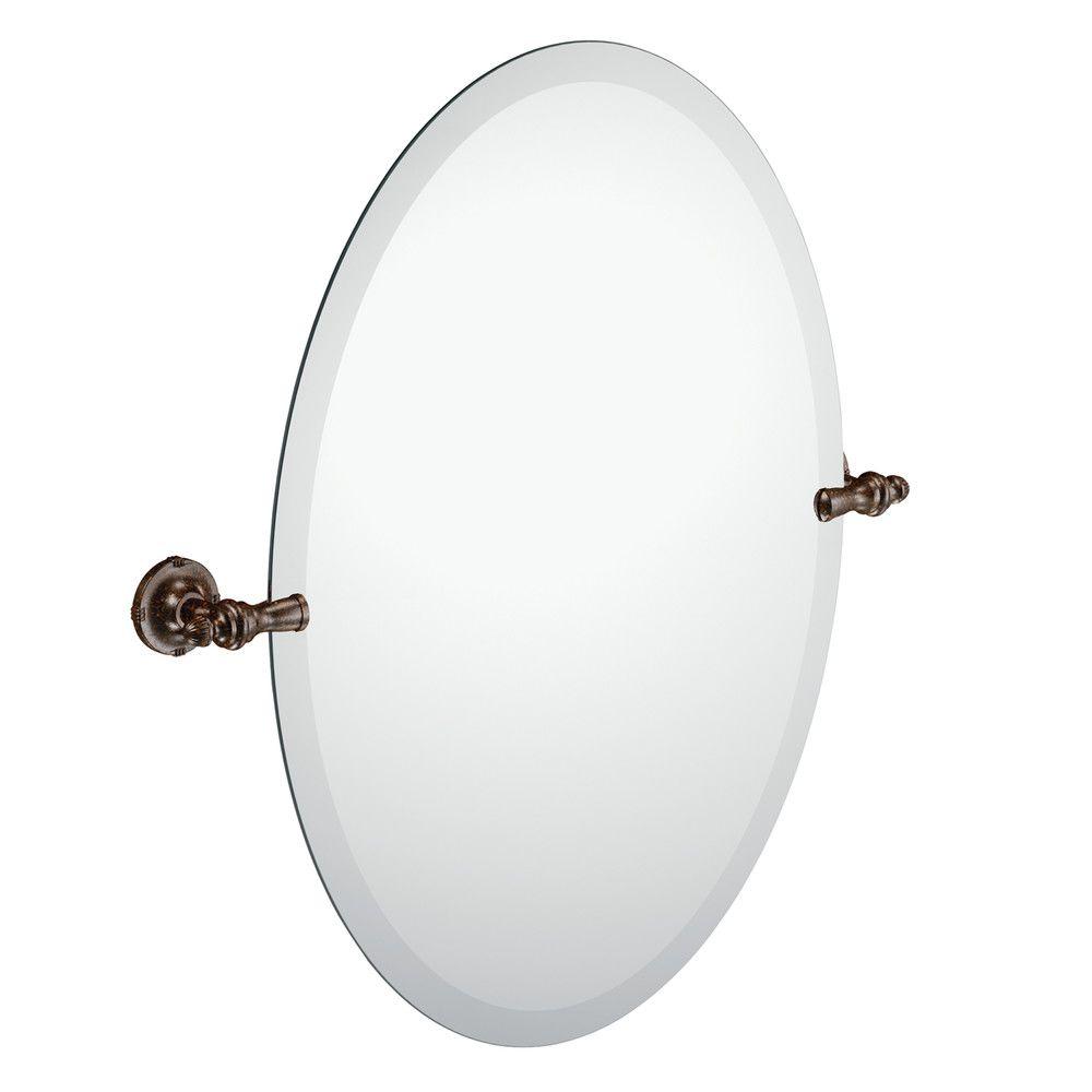 Moen Gilcrest 26 In X 23 In Frameless Pivoting Wall Mirror In Oil Rubbed Bronze Dn0892orb The Home Depot