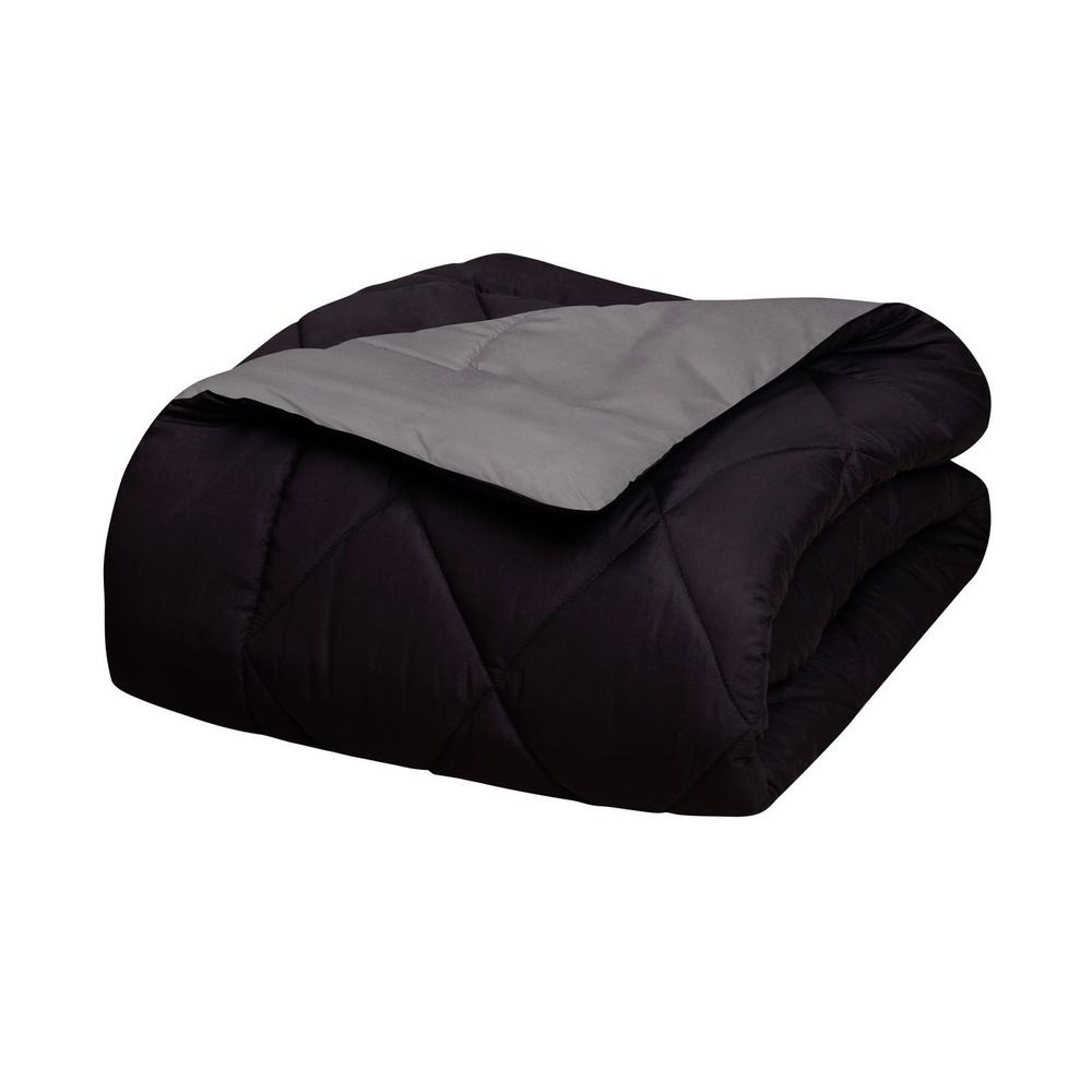 Elegant Comfort 3 Piece Black Burgundy King Comforter Set Cmf K