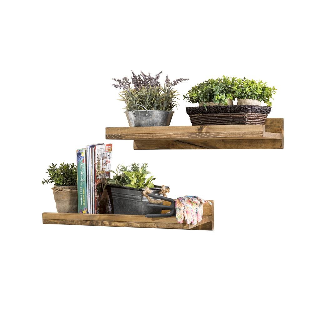 Del Hutson Designs Rustic Luxe 24 In W X 10 In D Floating Dark