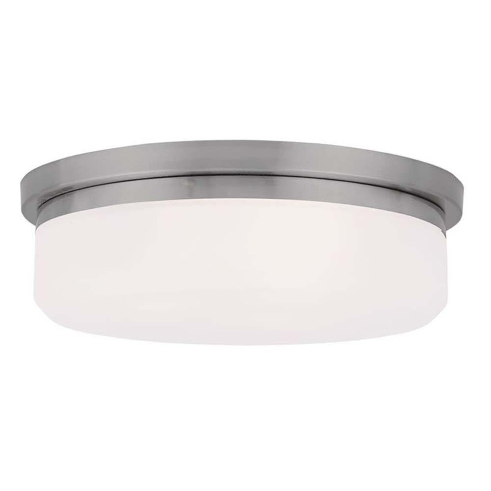 Livex Lighting Providence 2 Light Ceiling Brushed Nickel Incandescent Flush Mount