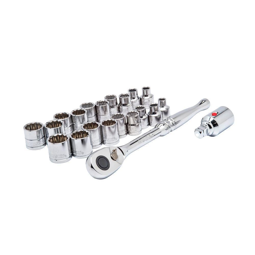 Husky 3 8 In Drive Lighted Ratchet And Socket 21 Piece Drive Lighted Ratchet And Socket 21 Piece