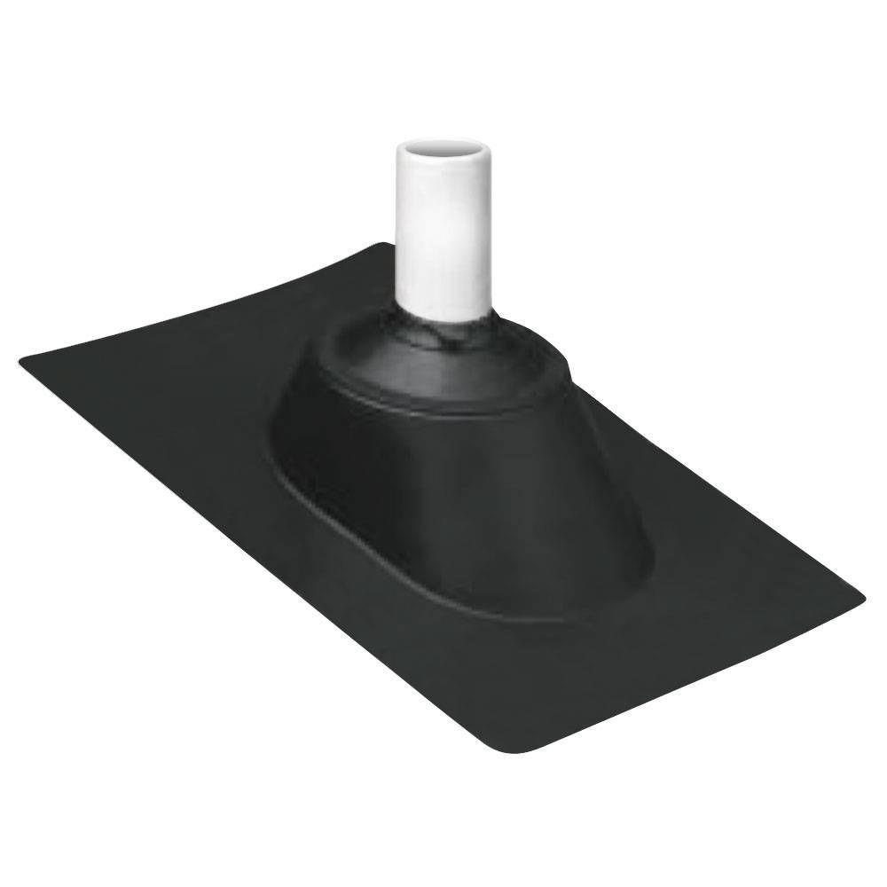 IPS 5.75 in. x 5.75 in. PVC Base Vent Pipe Flashing with Adjustable Rubber Collar in Black