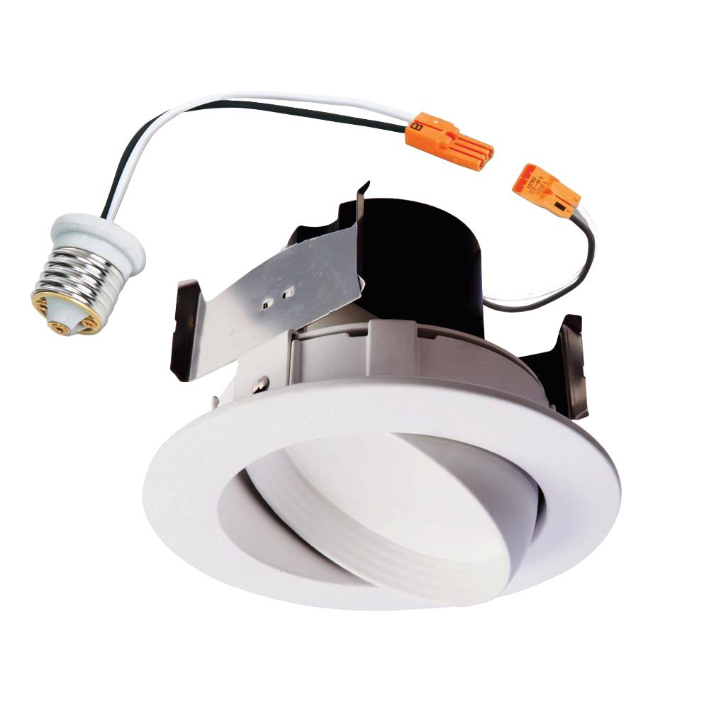 Halo RA 4 inch White Integrated LED Recessed Ceiling Light Fixture Adjustable... by Halo
