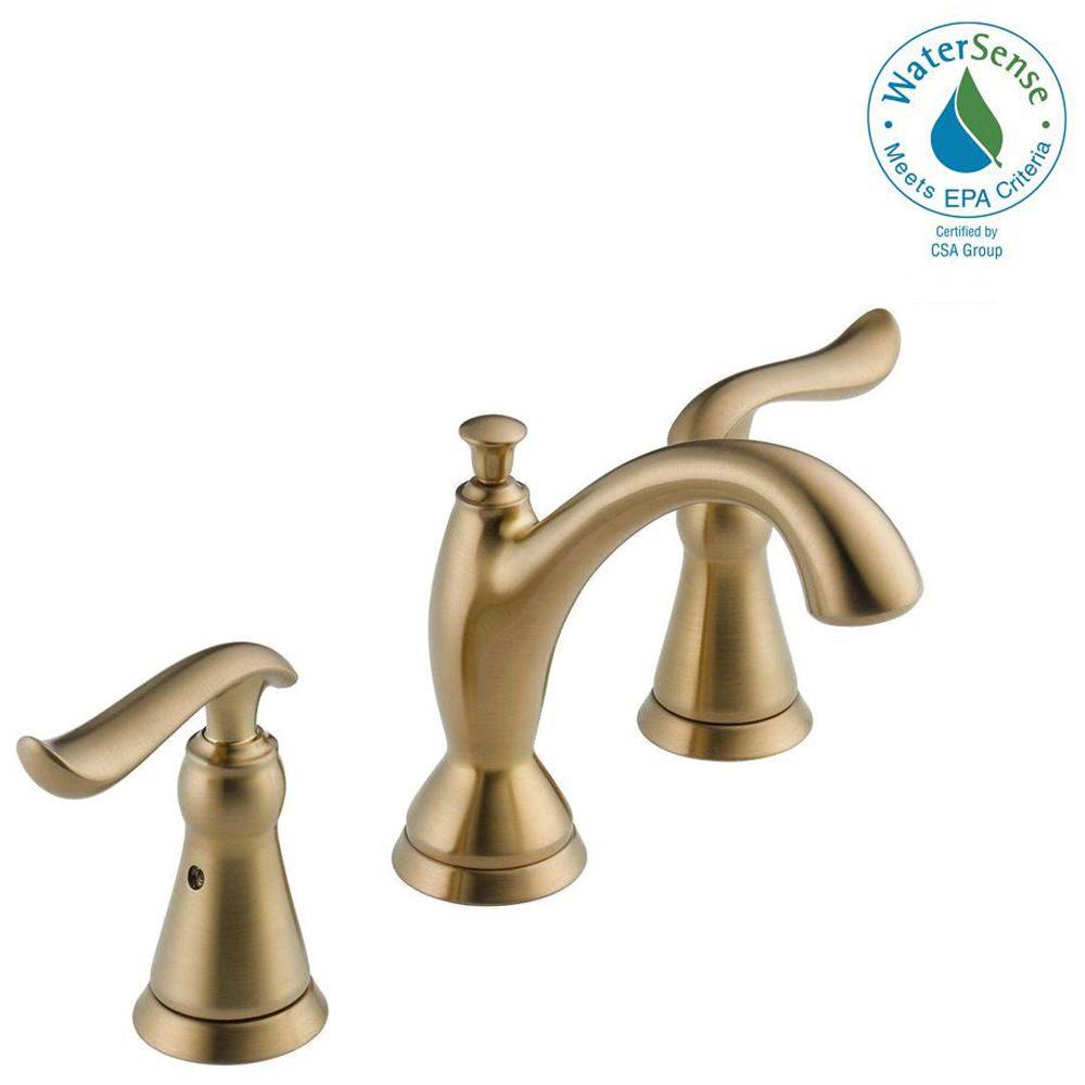 Delta Linden 8 In Widespread 2 Handle Bathroom Faucet With Metal Drain   Champagne Bronze Delta Widespread Bathroom Sink Faucets 3594 Czmpu Dst 64 300 