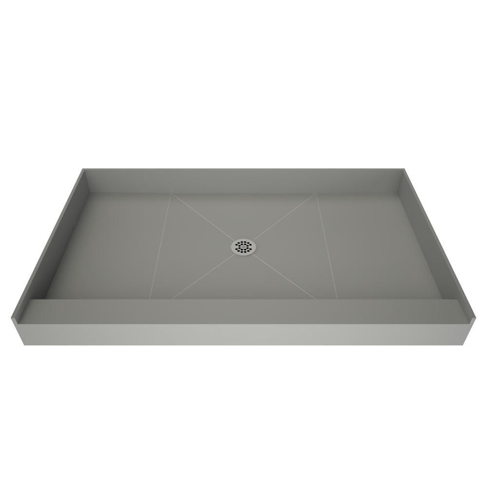 Tile Redi Redi Base 30 In X 48 In Single Threshold Shower Base In Grey With Center Drain 