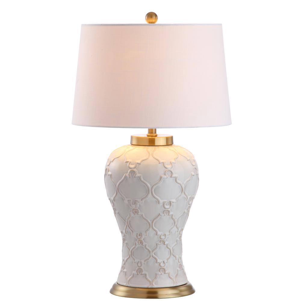 cream colored table lamps