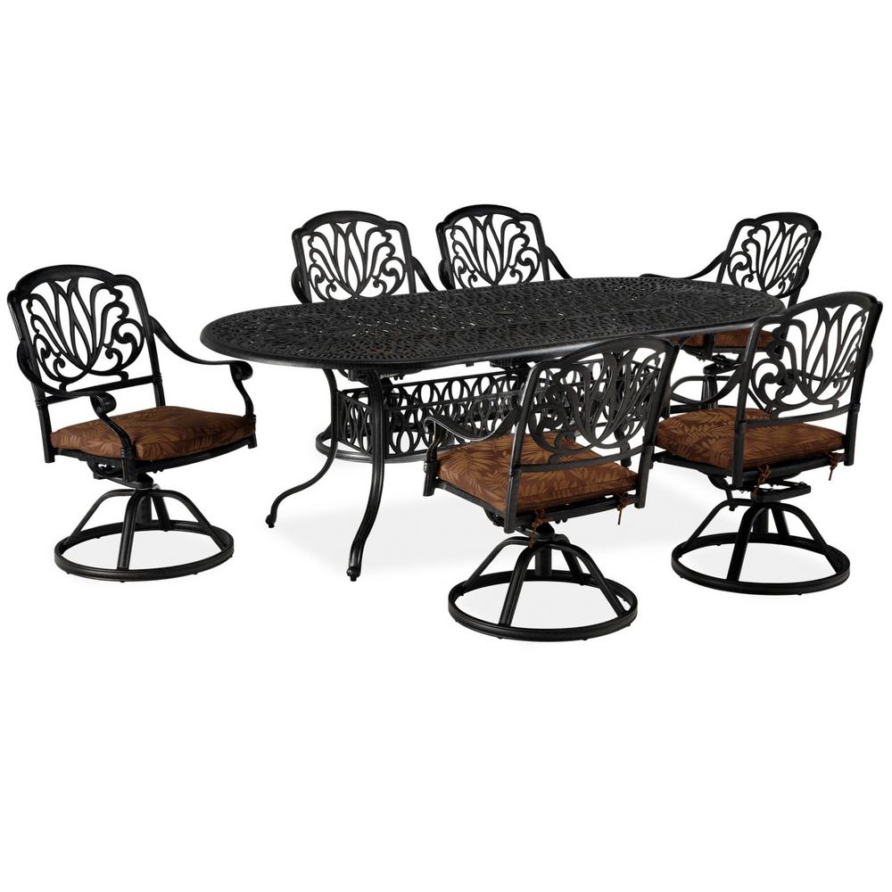 Home Styles Fl Blossom 7 Piece Patio Dining Set - Black Patio Dining Table Set Home Styles Fl Blossom 7 Piece Patio Dining Set - Black Patio Dining Table Set