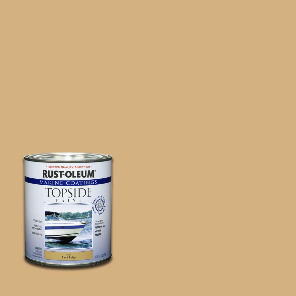 Rust Oleum Marine 1 Qt Gloss White Topside Paint 4 Pack 206999 Gloss Sand Beige Topside Paint 4 Pack Rust Oleum Marine