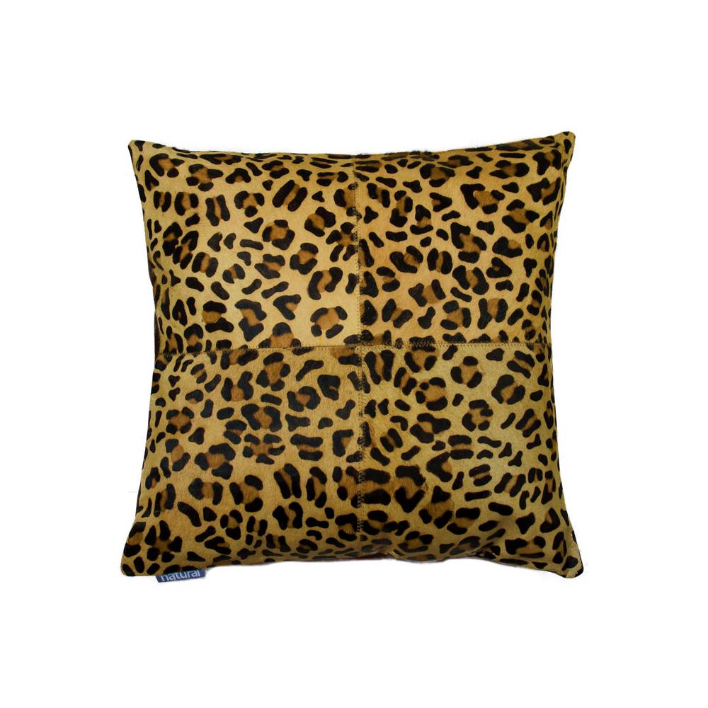 Natural Torino Quattro Cowhide Leopard Print 18 In X 18 In Throw