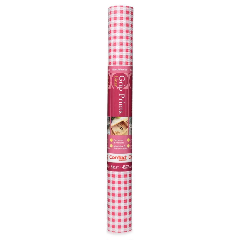 Con Tact Grip Prints 18 In X 4 Ft Hot Plaid Pink Non Adhesive