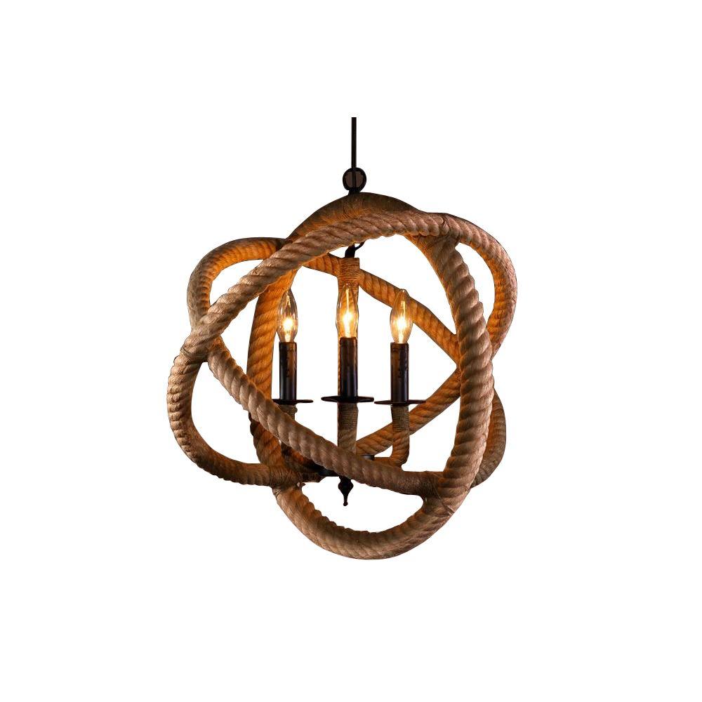 Edison Vashti Collection 3Light Black Clear Glass Indoor Chandelier