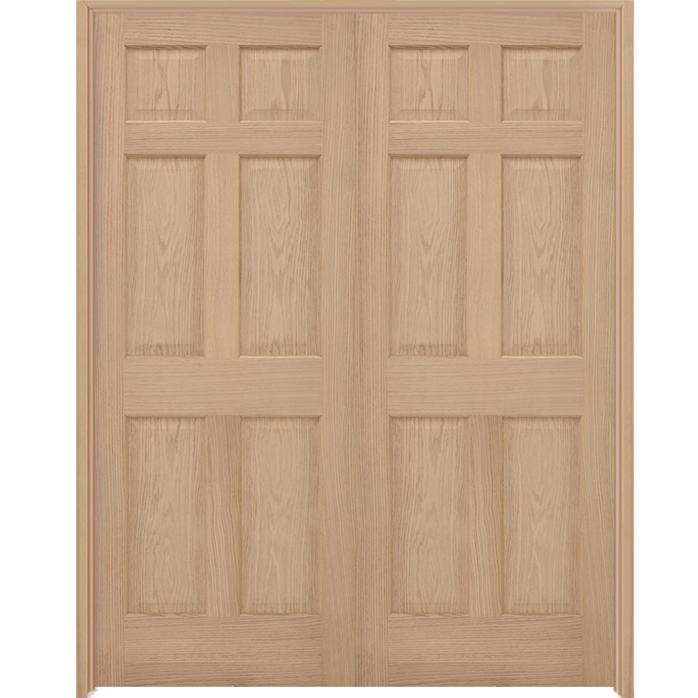 Steves & Sons 48 in. x 80 in. Universal 6-Panel Unfinished Pine Wood