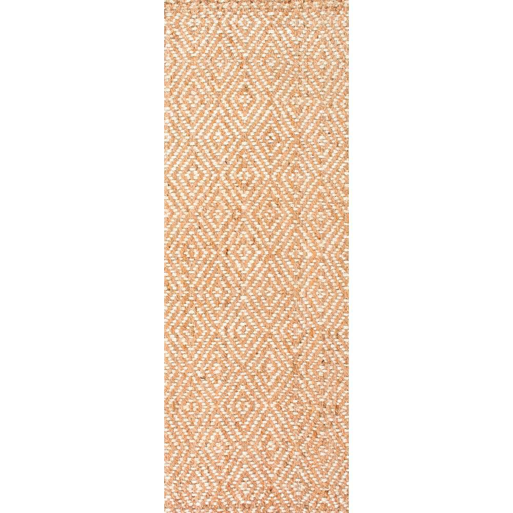 nuLOOM Alanna Diamond Jute Natural 3 ft. x 12 ft. Runner RugCLWA02A26012 The Home Depot