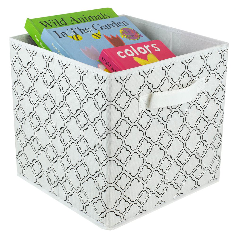 11 In D X 11 In H X 11 In W White Fabric Cube Storage Bin Hdc51555 The Home Depot