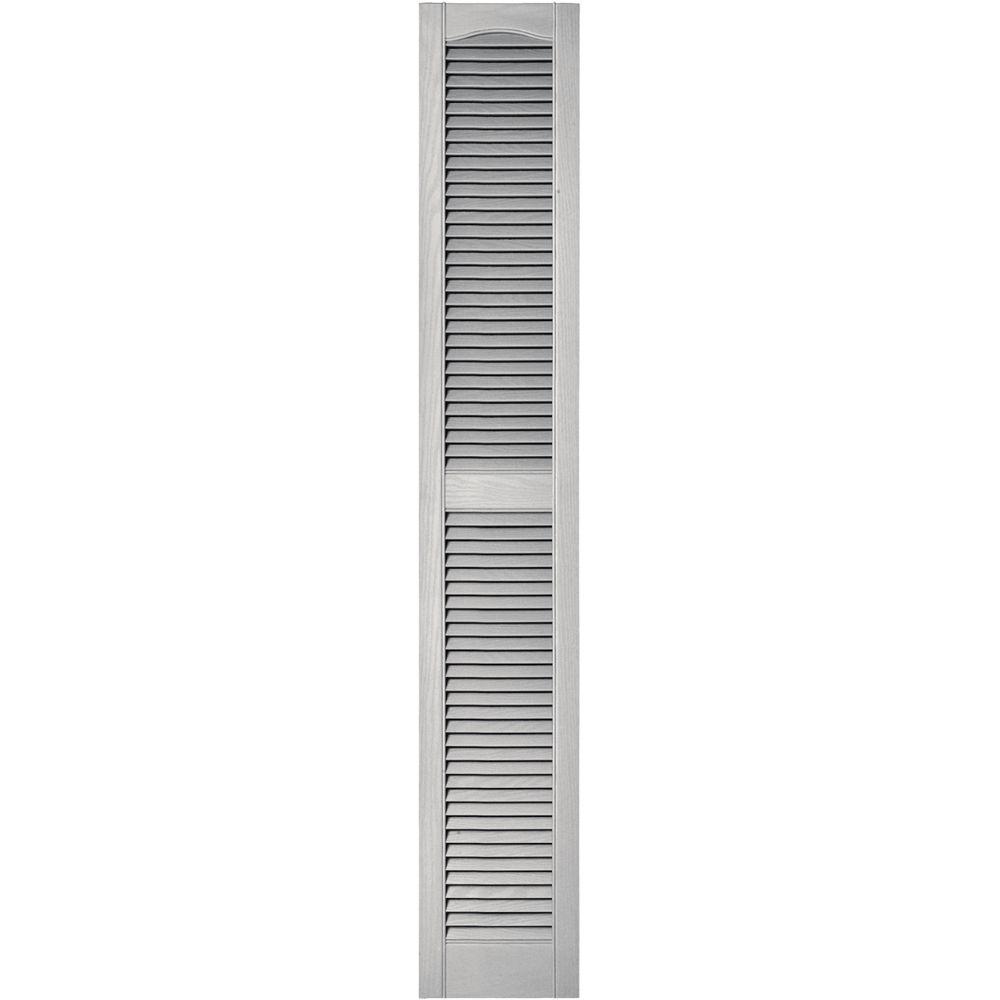 Builders Edge 12 in. x 72 in. Louvered Vinyl Exterior Shutters Pair in