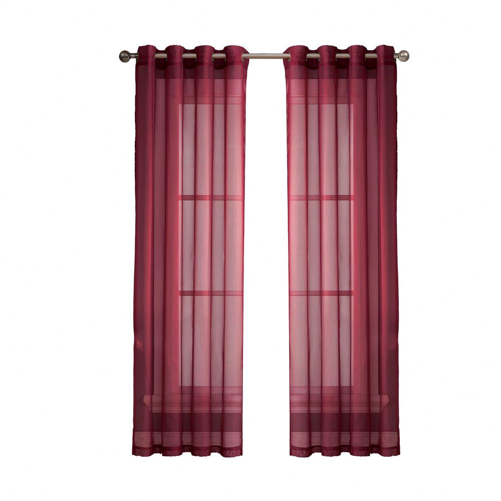 Window Elements Sheer Diamond Sheer Voile Burgundy Grommet Extra