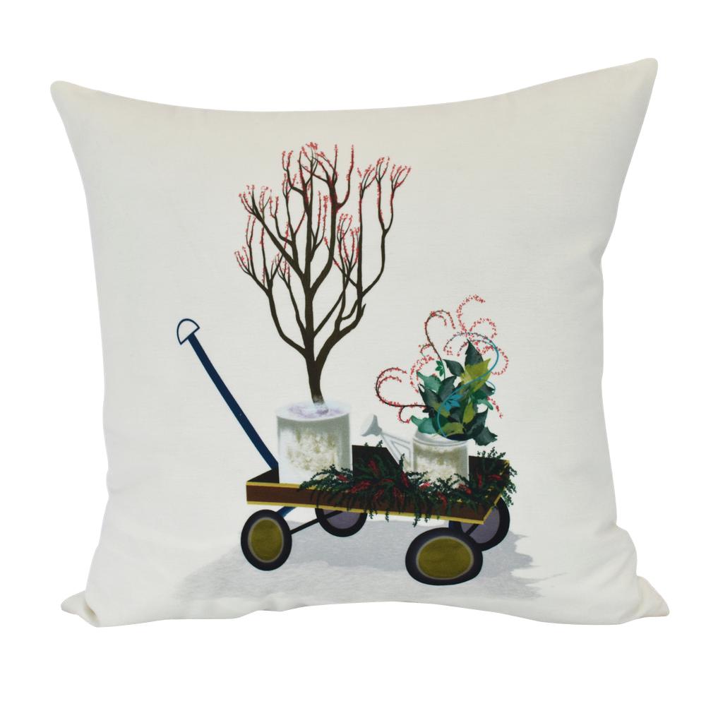 E by design Farmhouse Holiday Off Decorative Geometric Throw Pillow 18 White
