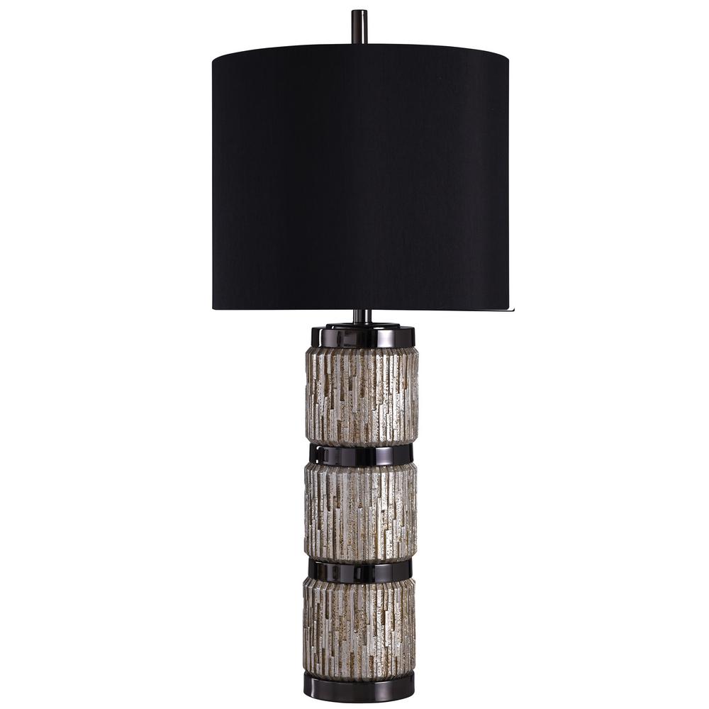 Stylecraft 36 In Black Silver Table Lamp With Styrene Shade