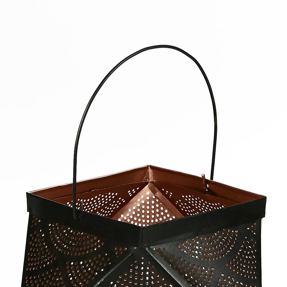 Mind Reader Black Decorative Candle Lantern Hexagon Lantern Indoor