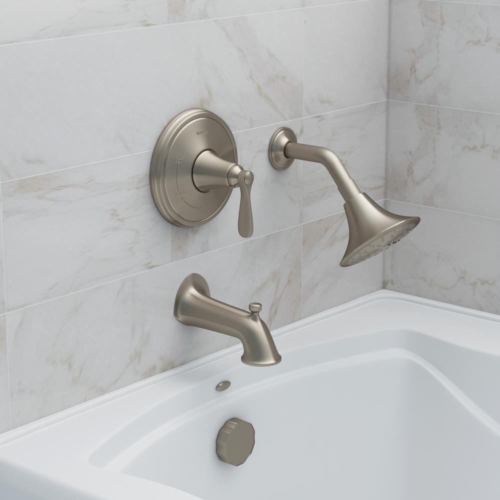 Kohler Linwood Bath Shower Faucet In Vibrant Brushed Nickel Valve