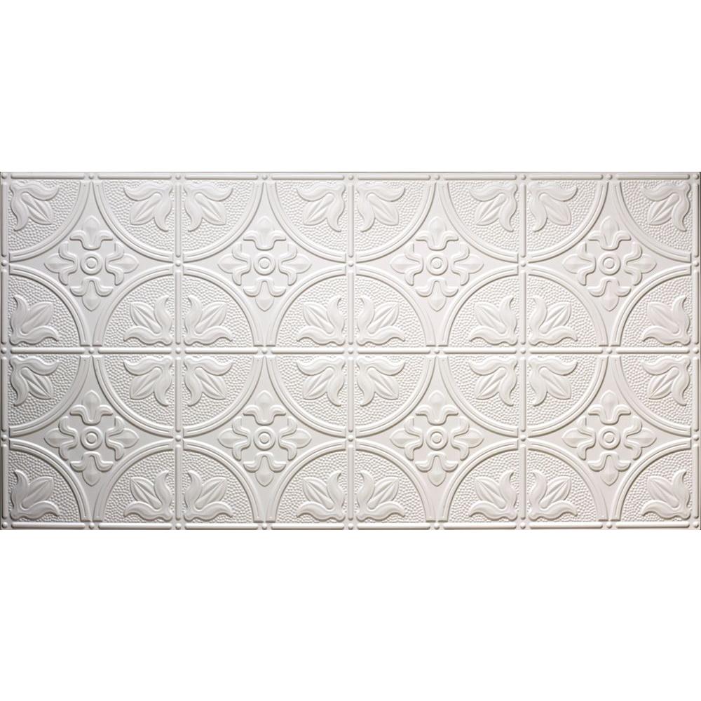 Dimensions Faux 2 Ft X 4 Ft Glue Up Tin Style White Ceiling Tile For Surface Mount