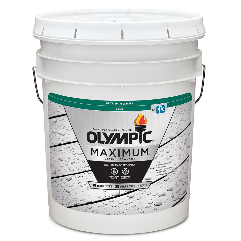 Olympic Maximum 5 gal. White/Base 1 Solid Color Exterior Olympic Maximum 5 gal. White/Base 1 Solid Color Exterior