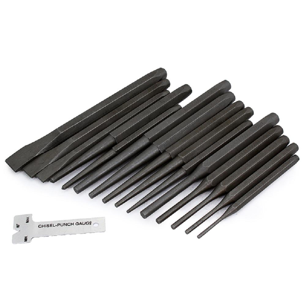 Punch and Chisel Set Kit Metal Powder-Coated Finish 12 Piece Alignment Tool