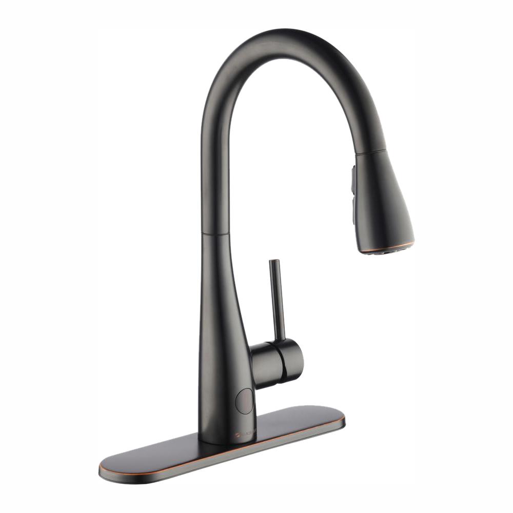 Reviews For Glacier Bay Nottely Touchless Single Handle Pull Down Kitchen Faucet With TurboSpray And FastMount In Bronze HD67495 1027D The Home Depot