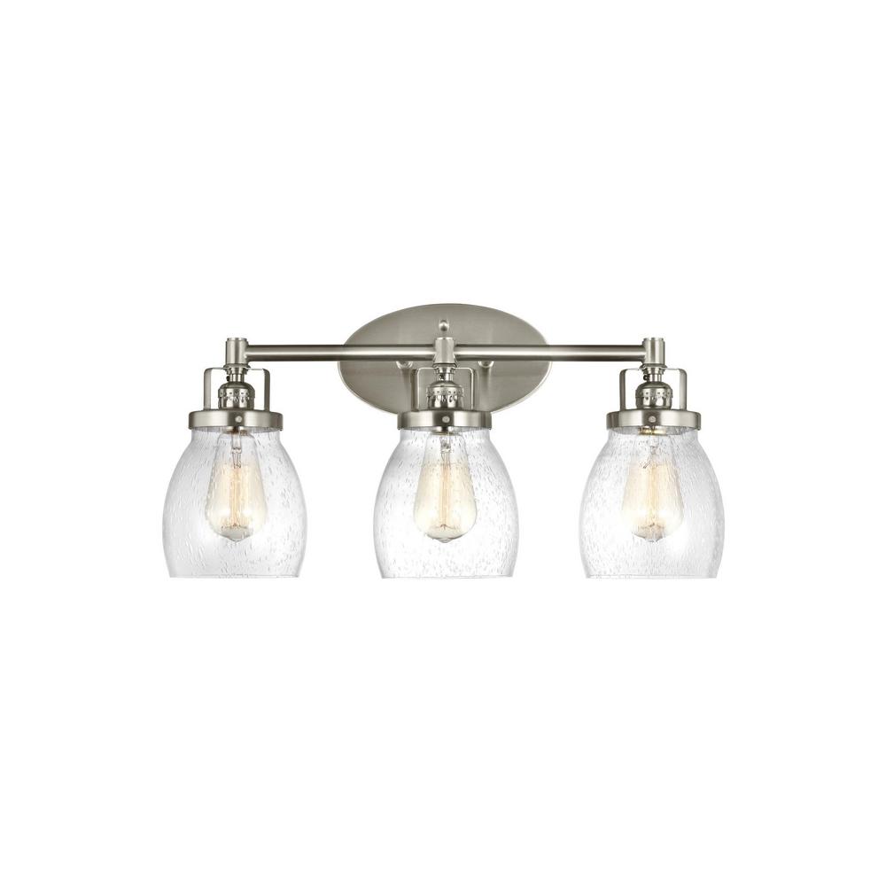 Sea Gull Lighting 4414503-962 Belton Three Light Wall//Bath Vanity Style Lights Brushed Nickel Finish