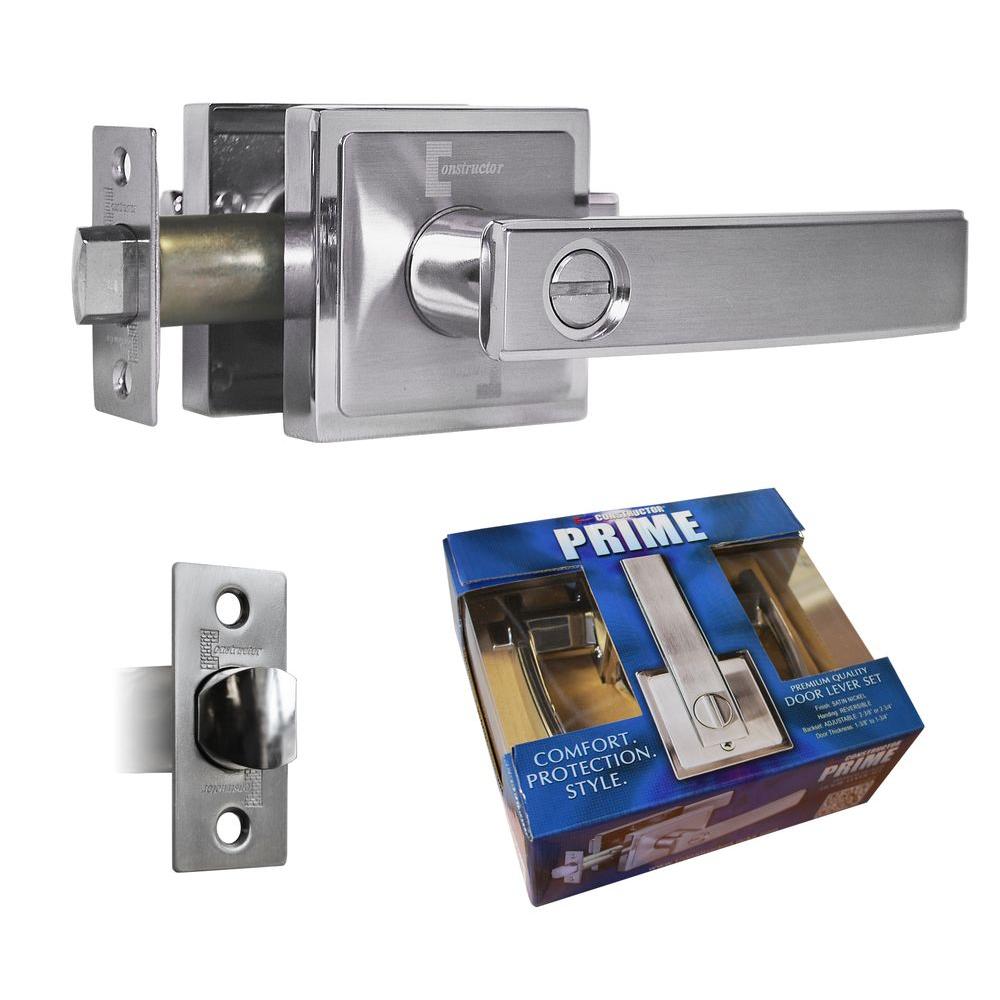 PrimeLine Single Cylinder Satin Nickel Mortise Lock Set with Glass