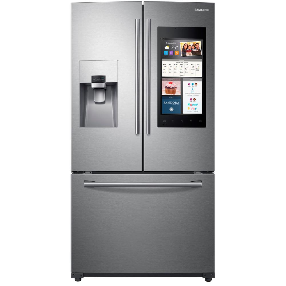 Samsung 24 2 Cu Ft Family Hub French Door Refrigerator In Stainless   Stainless Samsung French Door Refrigerators Rf265beaesr 64 1000 