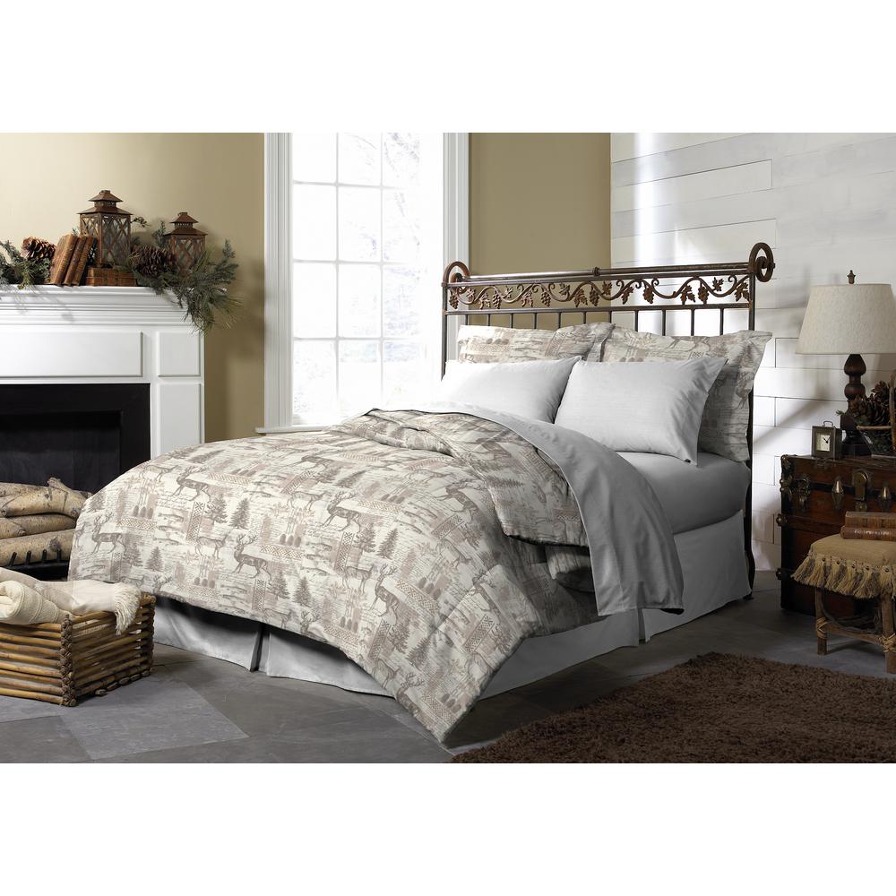 Finley Aqua, White and Taupe PomPom 7Piece Reversible King Comforter