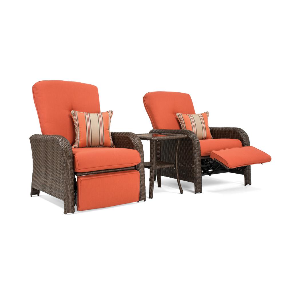 LaZBoy Sawyer Sienna Brown 3Piece Metal Patio Conversation Set with