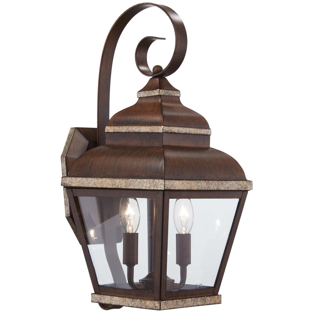 Minka Lavery 2 Light Mossoro Walnut With Silver Highlights Outdoor Wall Lantern Sconce Minka Lavery 2 Light Mossoro Walnut With Silver Highlights Outdoor Wall Lantern Sconce
