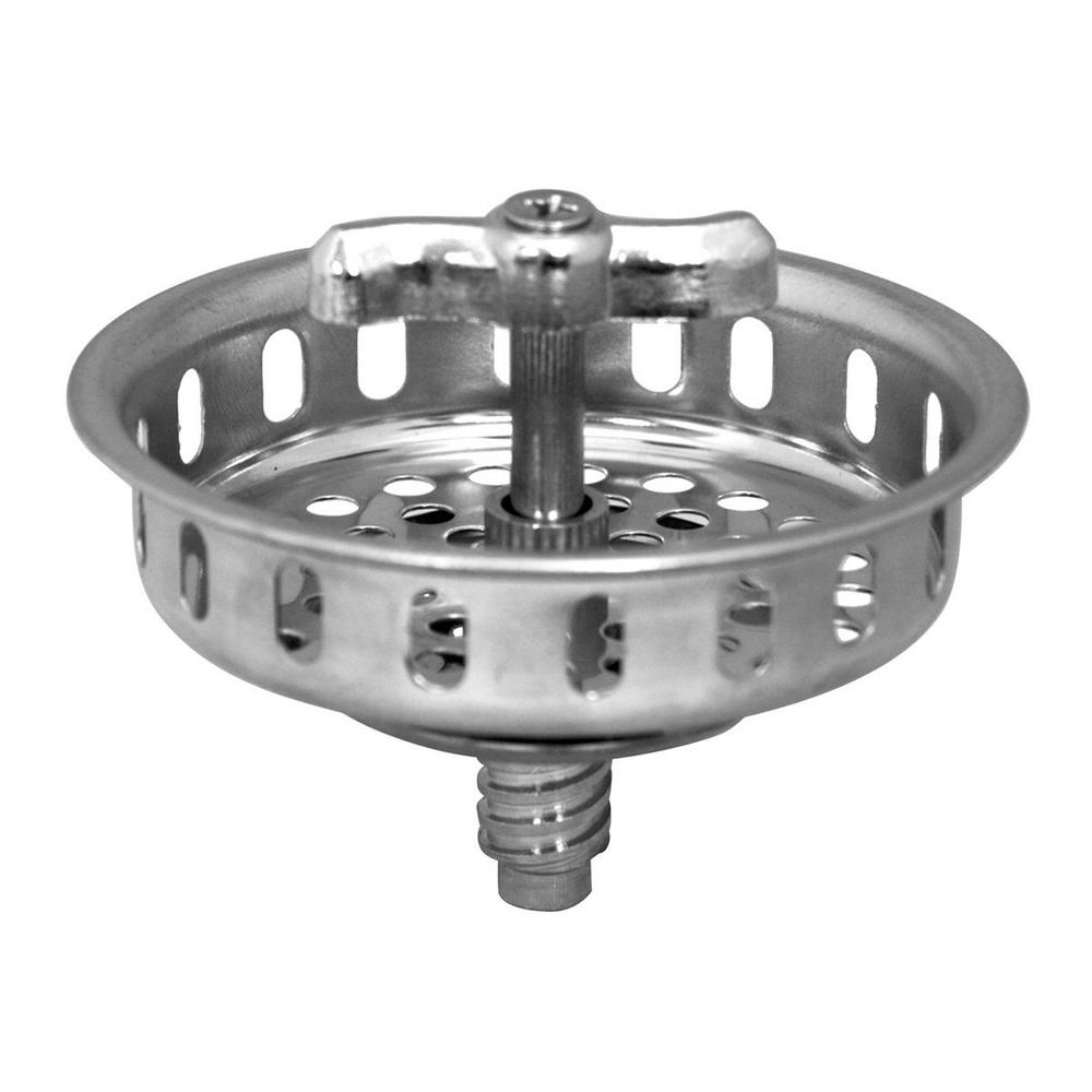 The Plumber S Choice 3 1 2 In Spin And Seal Strainer Basket Replacement For Kitchen Sink Drains Stainless Steel Threaded Stopper