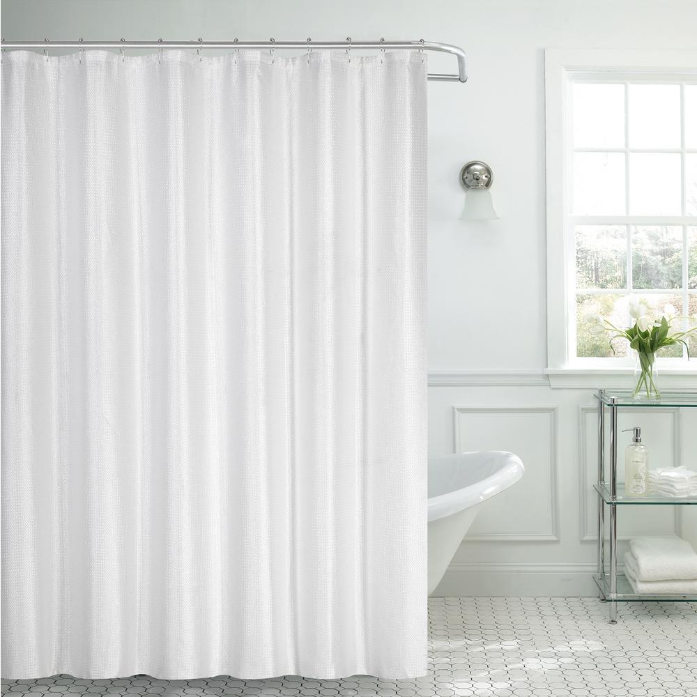 Dainty Home Waffle Textured 72 in White  Shower  Curtain  