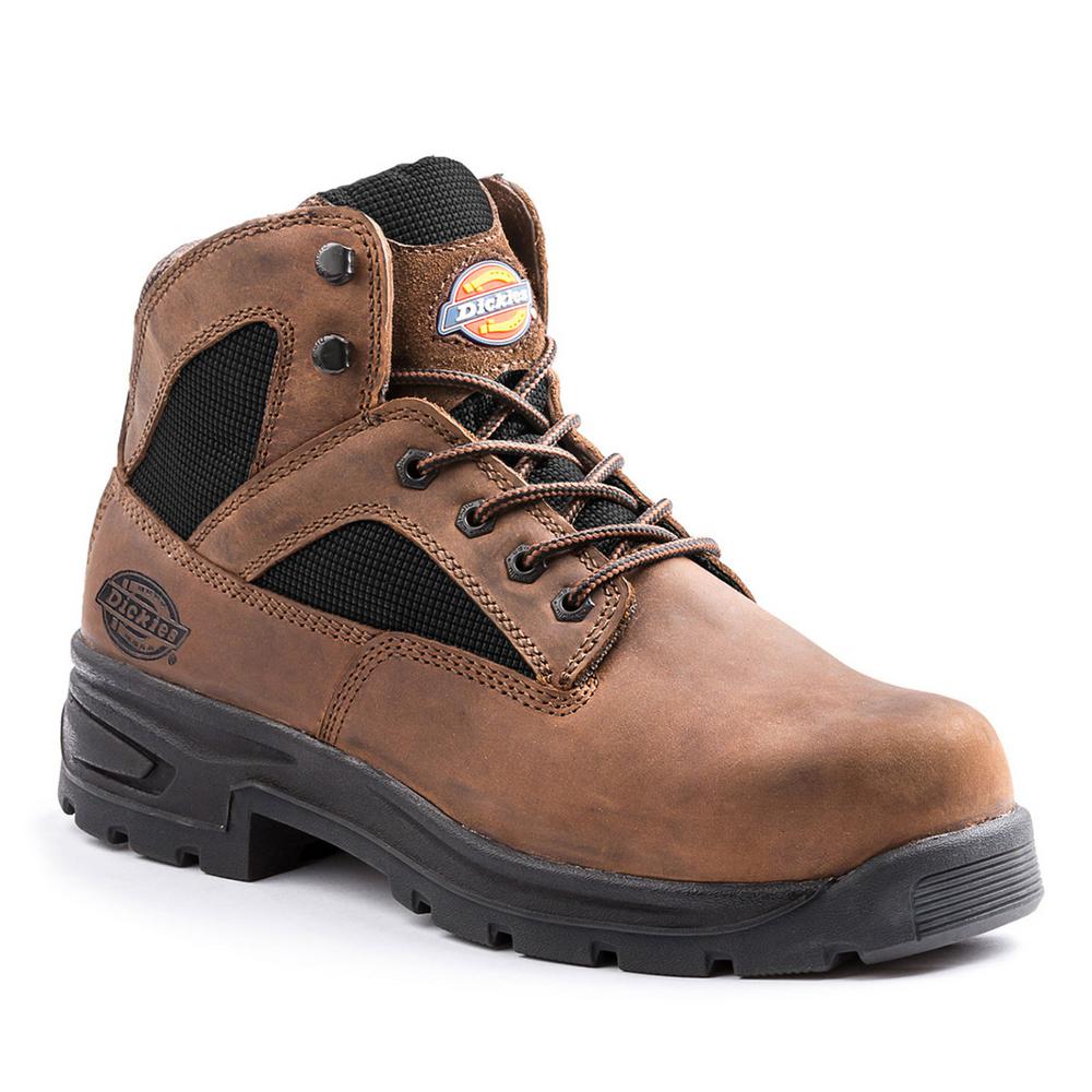 Dickies Men's Buffer 6'' Work Boots - Steel Toe - Brown Size 10(M ...