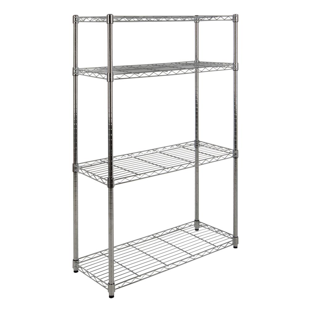 happimess Ryan 53 in. 4-Shelf Wire Rack, Chrome-HPM5025B - The Home Depot