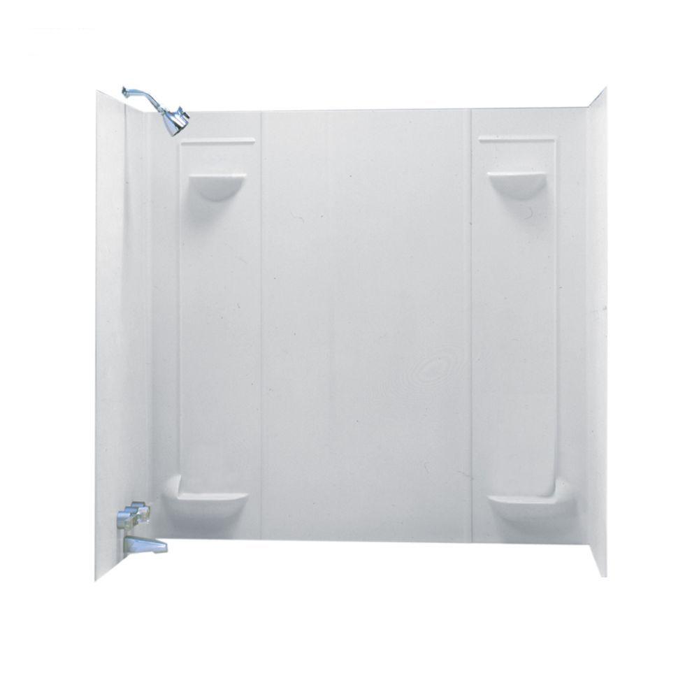 Swan 30 In X 60 In X 57 In 5 Piece Easy Up Adhesive Alcove Tub Surround In White