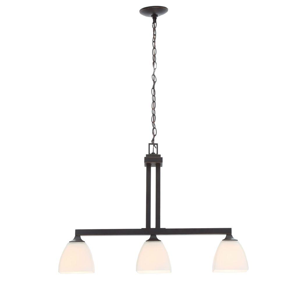 hampton bay mattock 3-light oil rubbed bronze island chandelier with