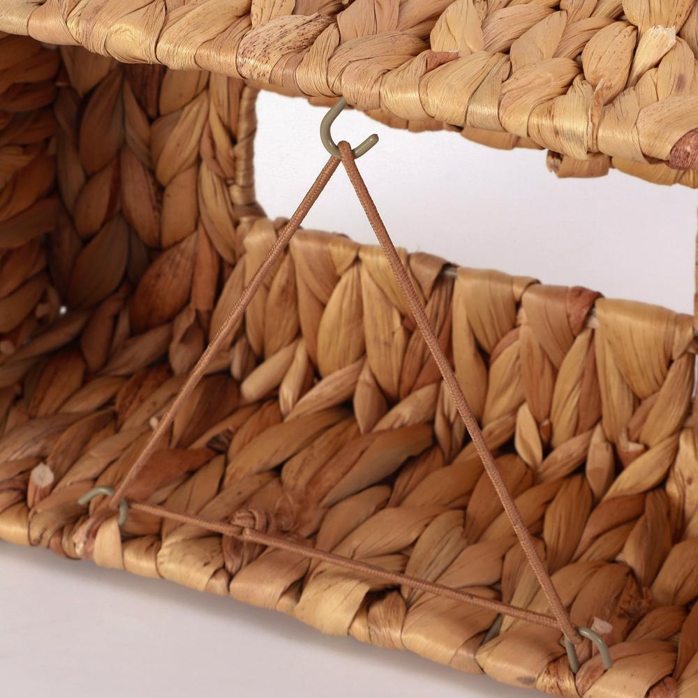 Rectangle Vintiquewise QI003631.RC Water Hyacinth Wicker Rectangular Tissue Box Cover Brown