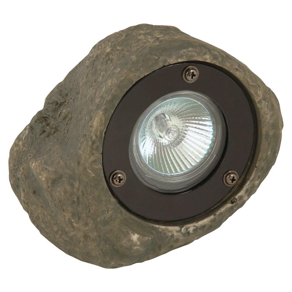Hampton Bay LowVoltage 20Watt Grey Polyresin Rock Flood Light