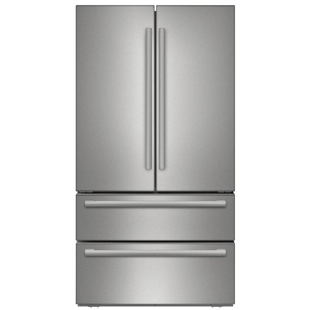 Bosch 800 Series 36 in. 20.7 cu. ft. French Door Refrigerator in Stainless Steel (Silver) with 2 Freezer Drawers, Counter Depth