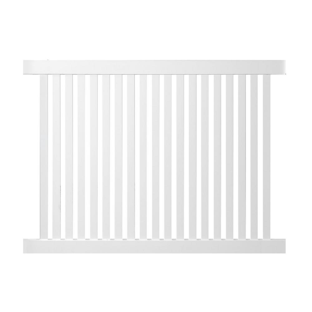 Weatherables Crestview 4 ft. H x 8 ft. W White Vinyl Pool Fence Panel