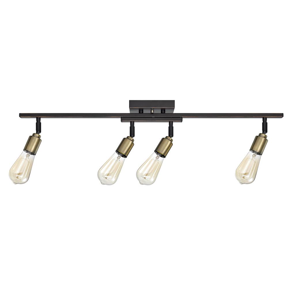 globe electric bryce 3 ft 4 light oil rubbed bronze and antique