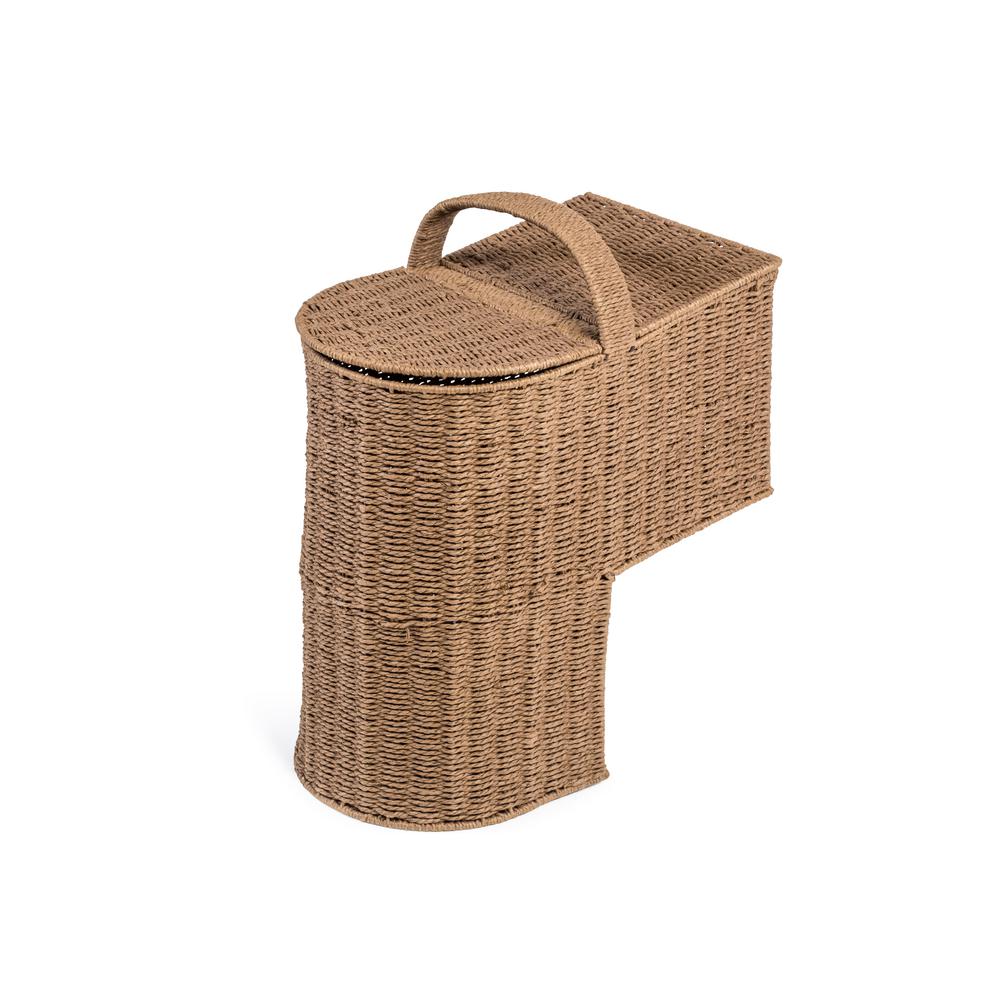 Trademark Innovations 15.25 in. Paper Rope Wicker Storage Stair Basket