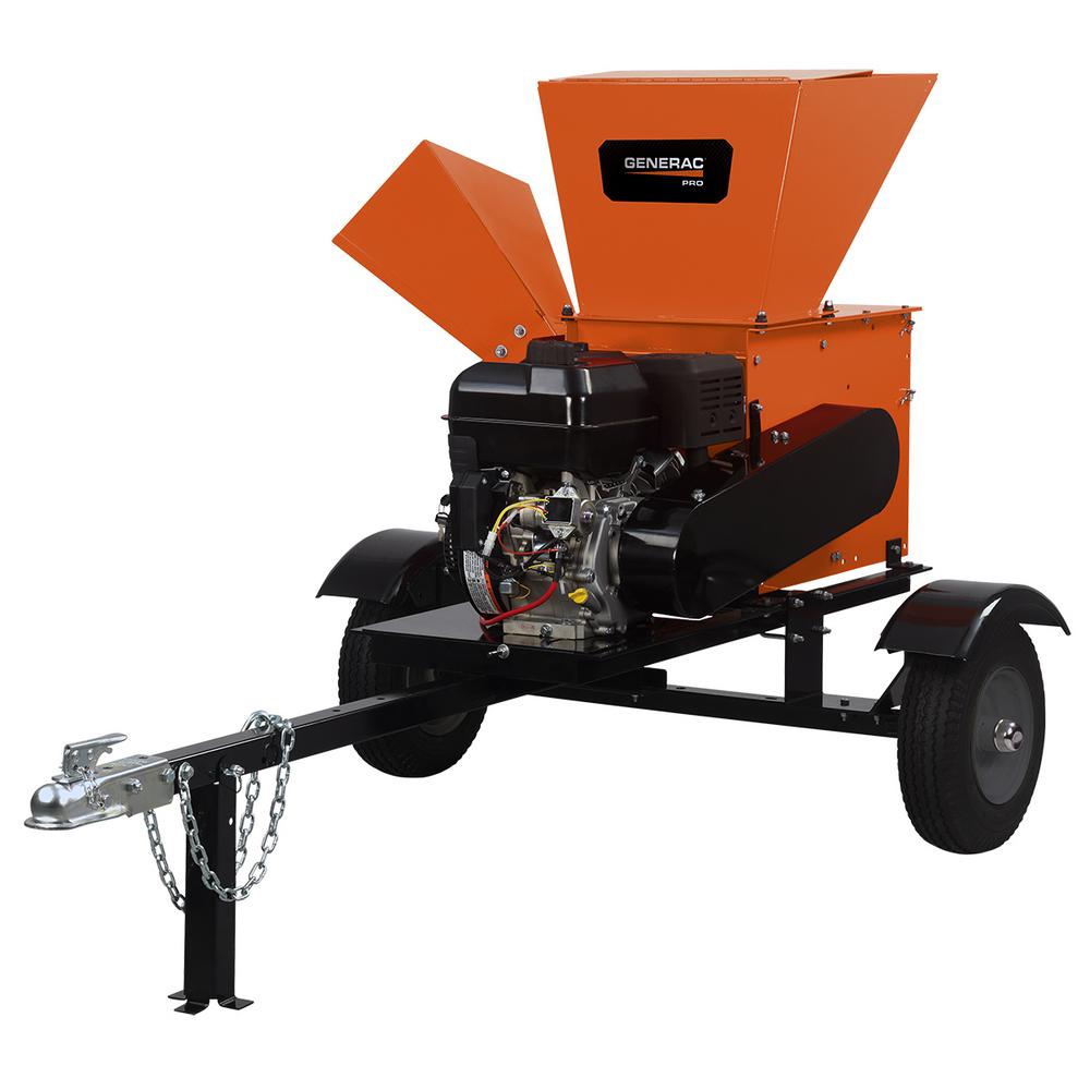Generac 5 in. 19.8 FPT Gas Powered Chipper Shredder with Road Tow Kit